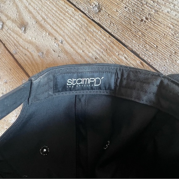 STAMPD’ Black Studded Snapback Hat Gold Spikes Streetwear Dope LA Cap - Picture 11 of 12